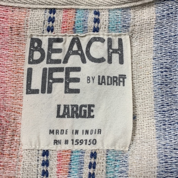 Beach Life By Ladrft Baja Poncho Hoodie - Size Junior Large - Picture 9 of 12